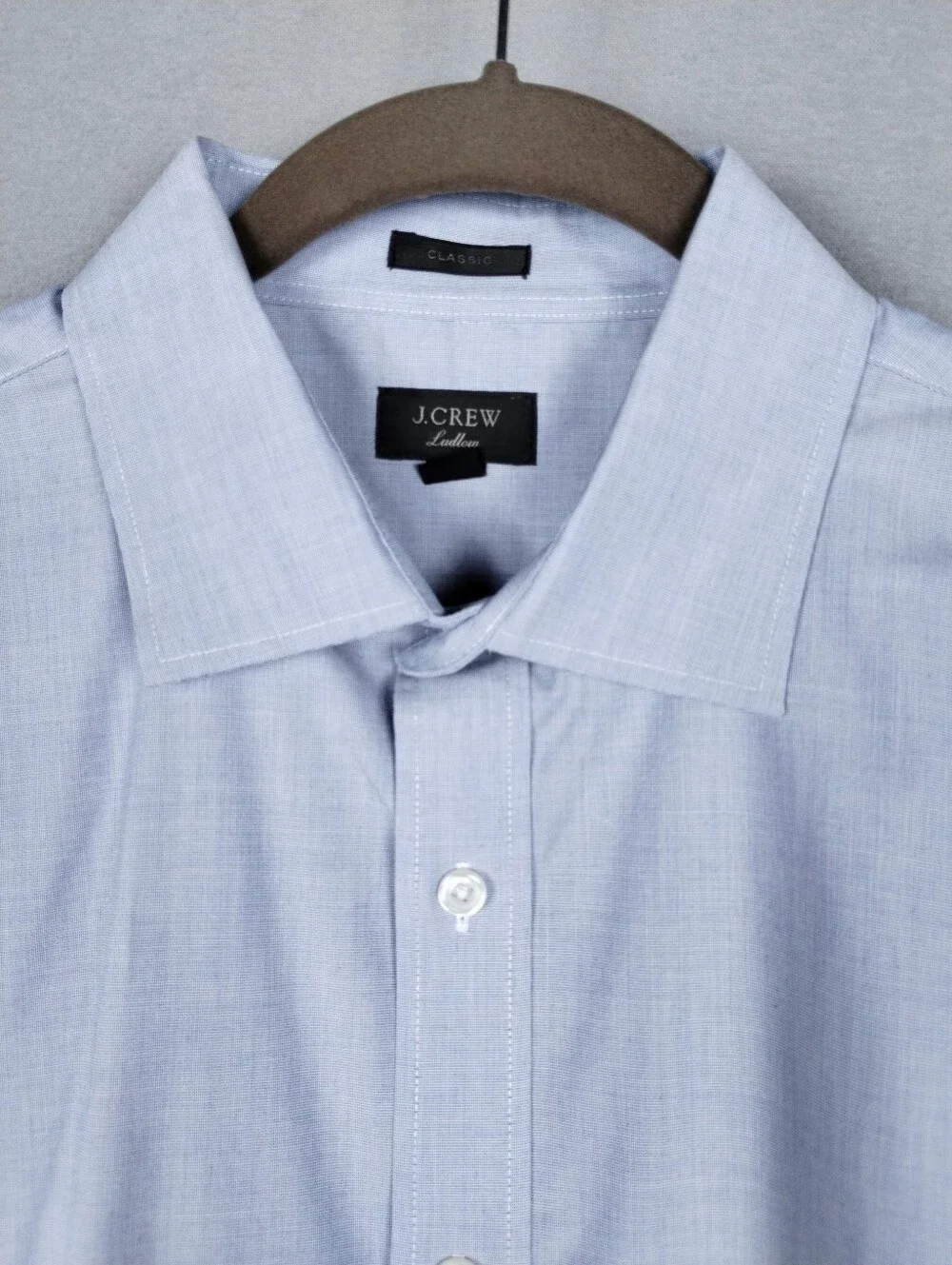 JCrew Ludlow Classic Button Up Long Sleeve Dress Shirt Blue Size 16 1/2, 35